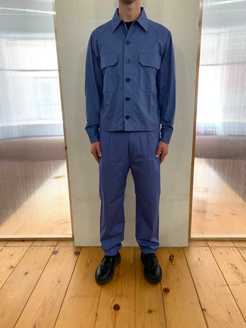BALIO - JACKET SHIRT - Avio Blue Cotton Popeline
