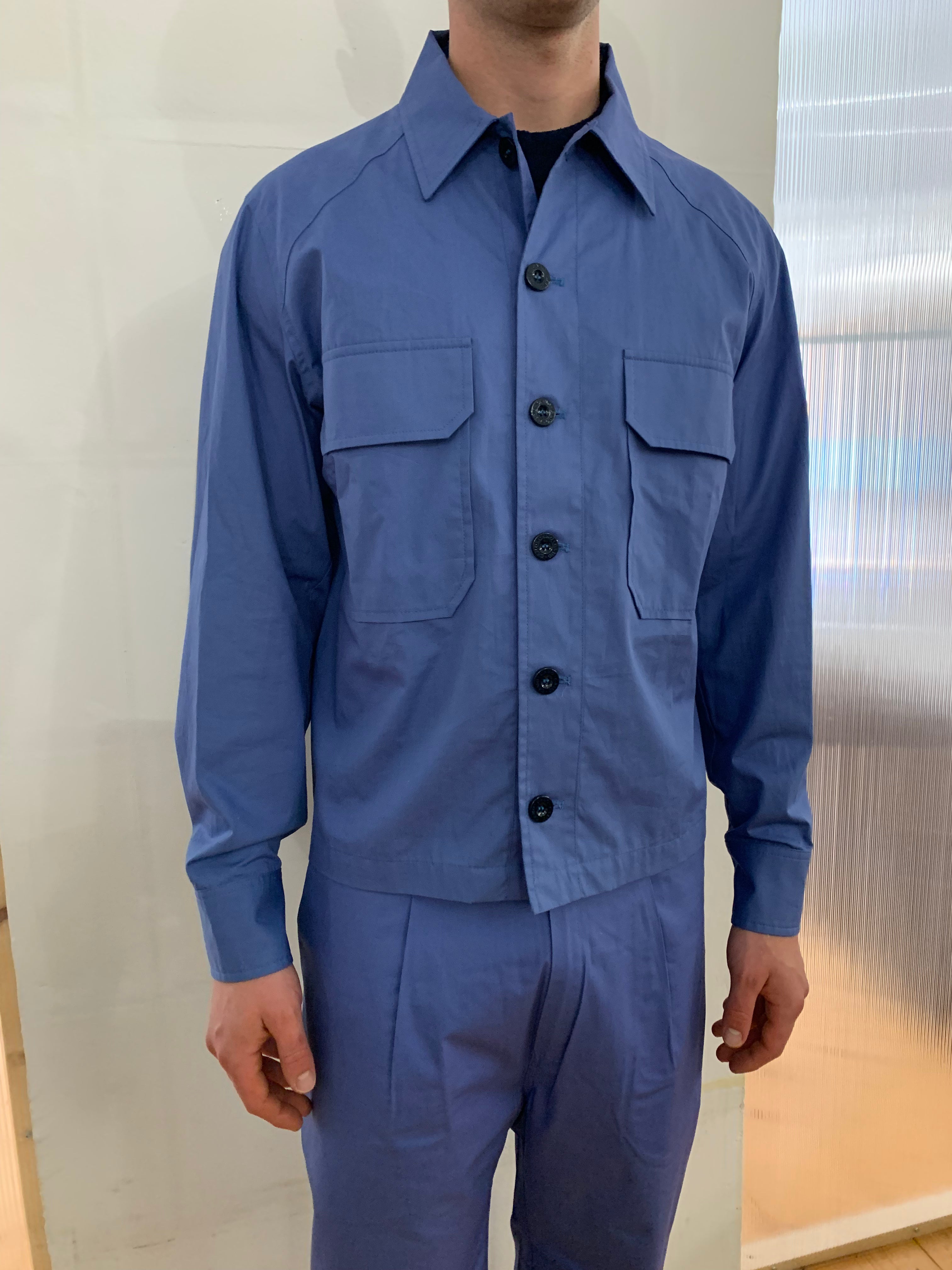 BALIO - JACKET SHIRT - Avio Blue Cotton Popeline
