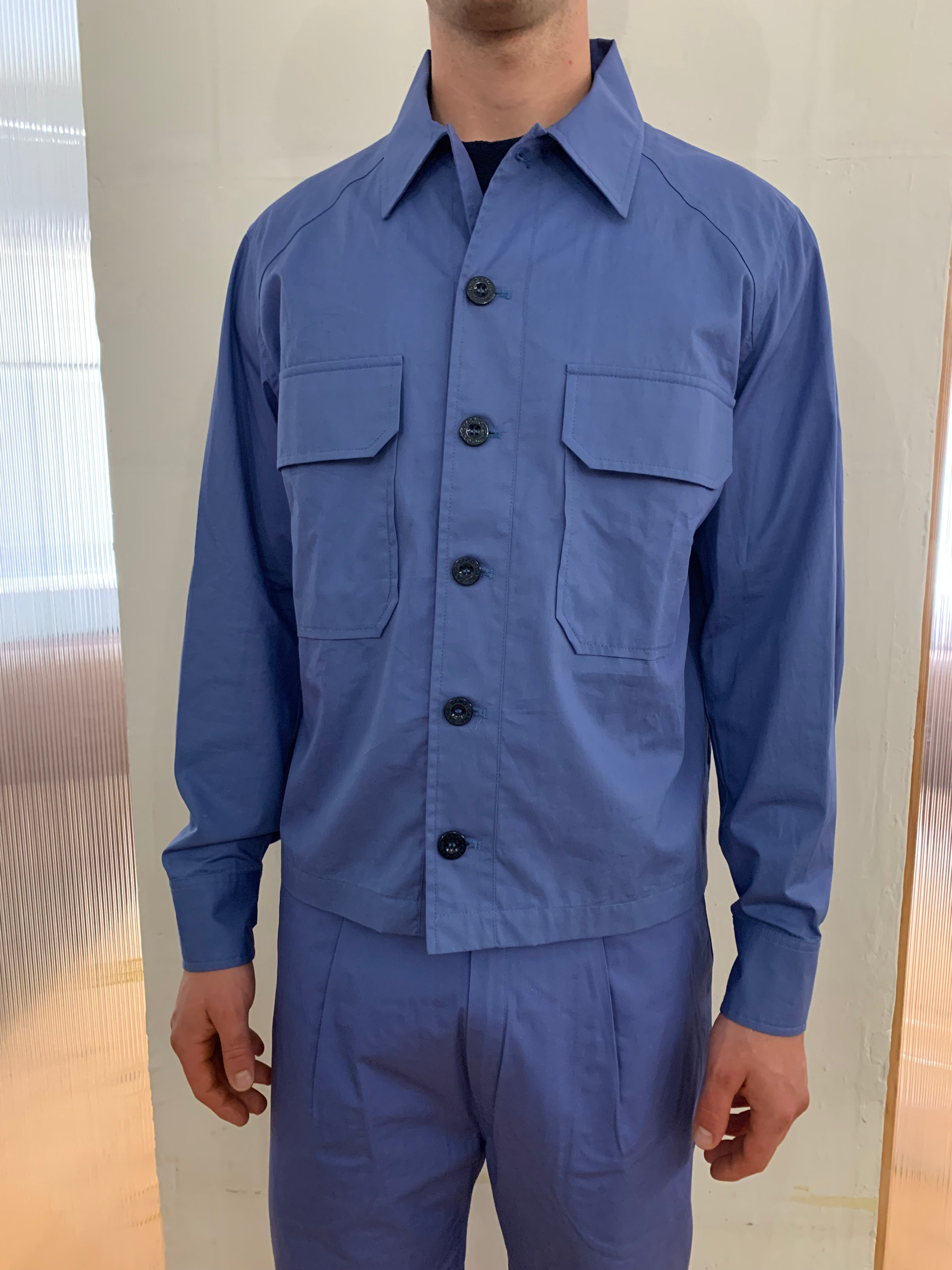 BALIO - JACKET SHIRT - Avio Blue Cotton Popeline