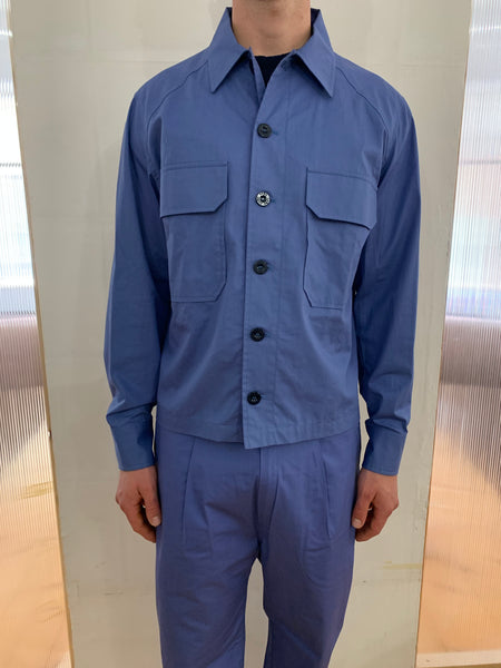BALIO - JACKET SHIRT - Avio Blue Cotton Popeline