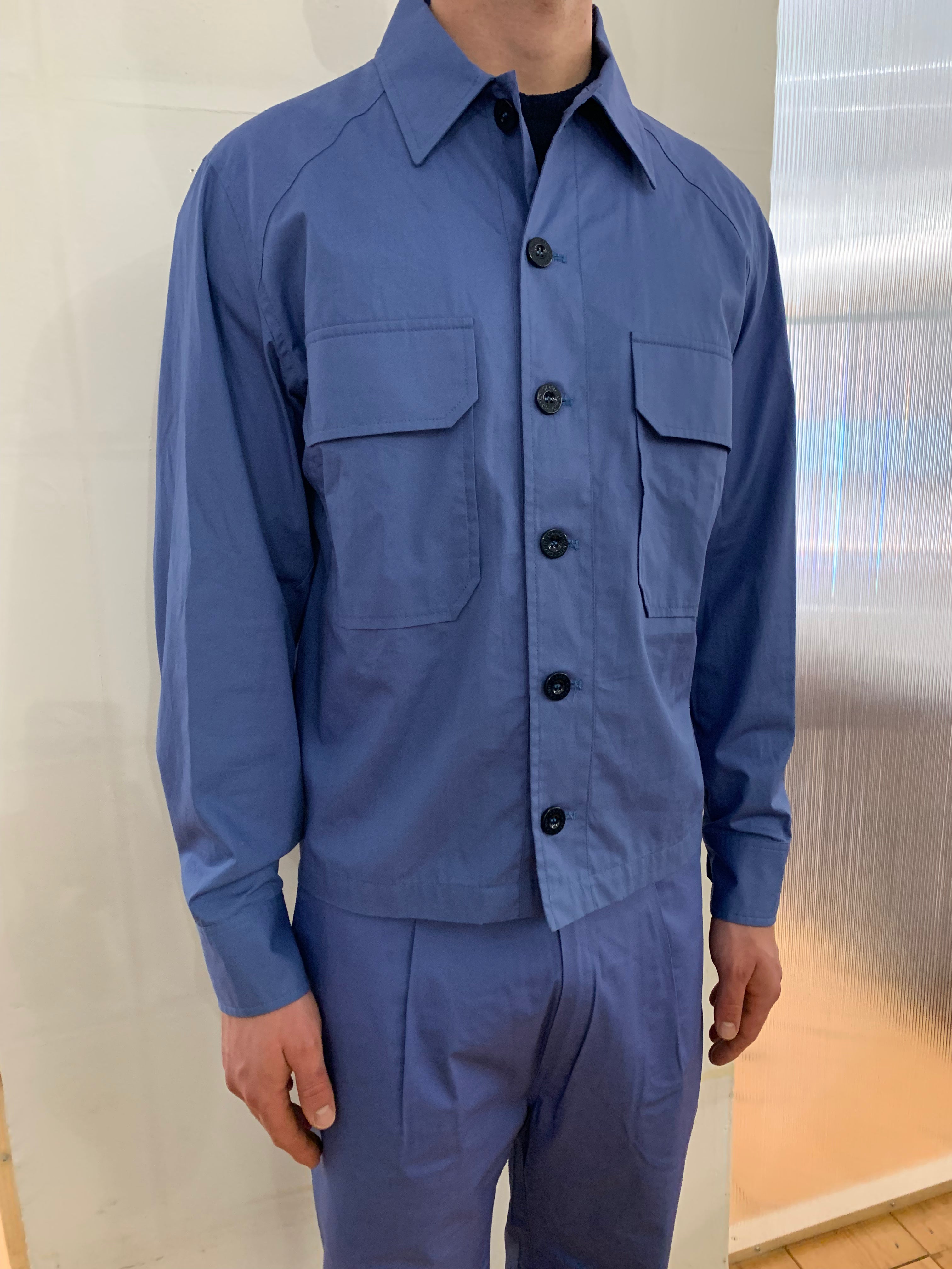 BALIO - JACKET SHIRT - Avio Blue Cotton Popeline