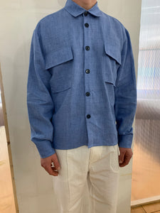 NEEDLES – NEW MAXI SHIRT - Blu Sky Linen
