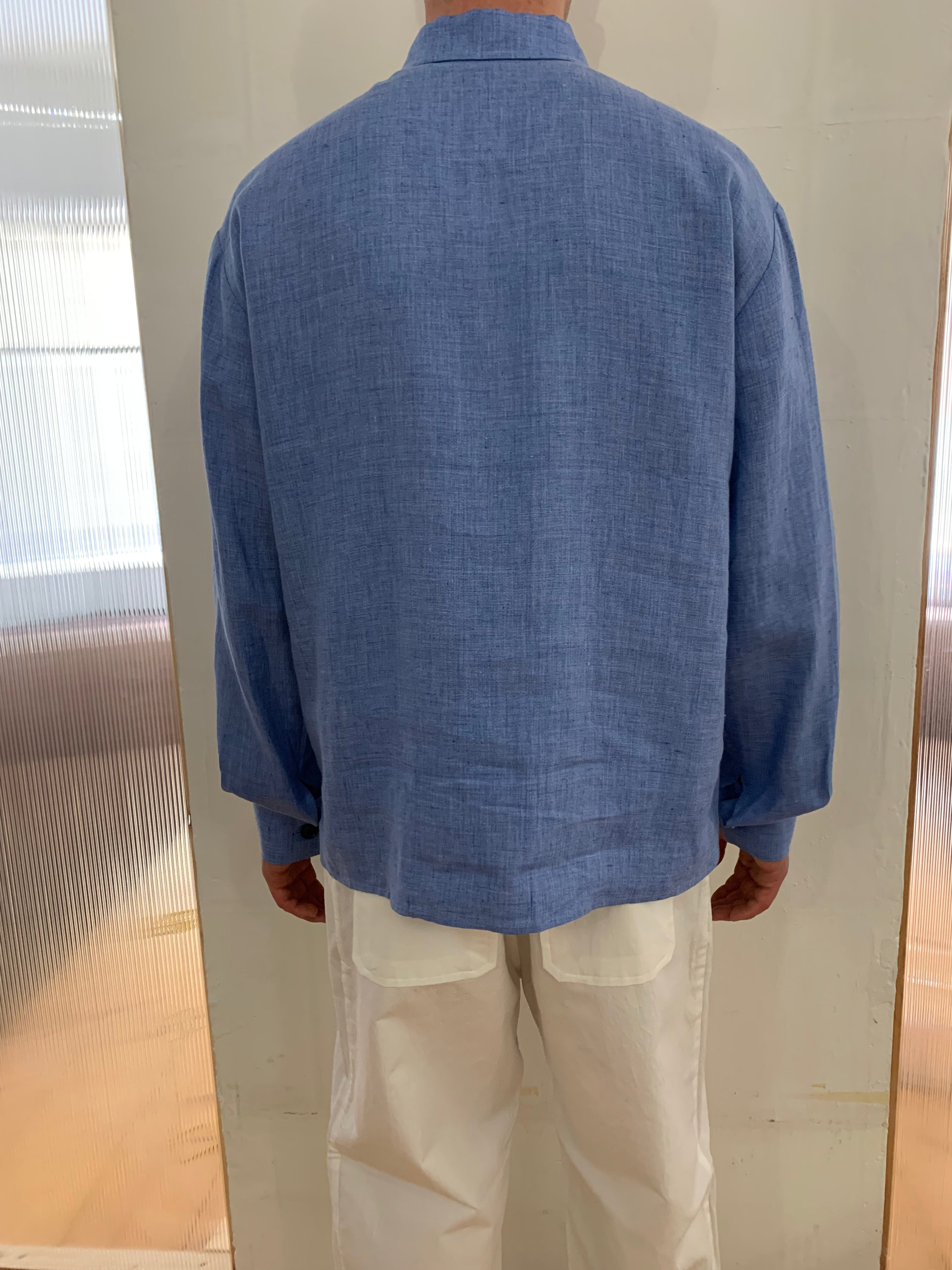 NEEDLES – NEW MAXI SHIRT - Blu Sky Linen