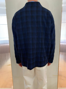 TISSERAND - AIR WIDE JACKET - Seersucker Check Navy/Blue/Black