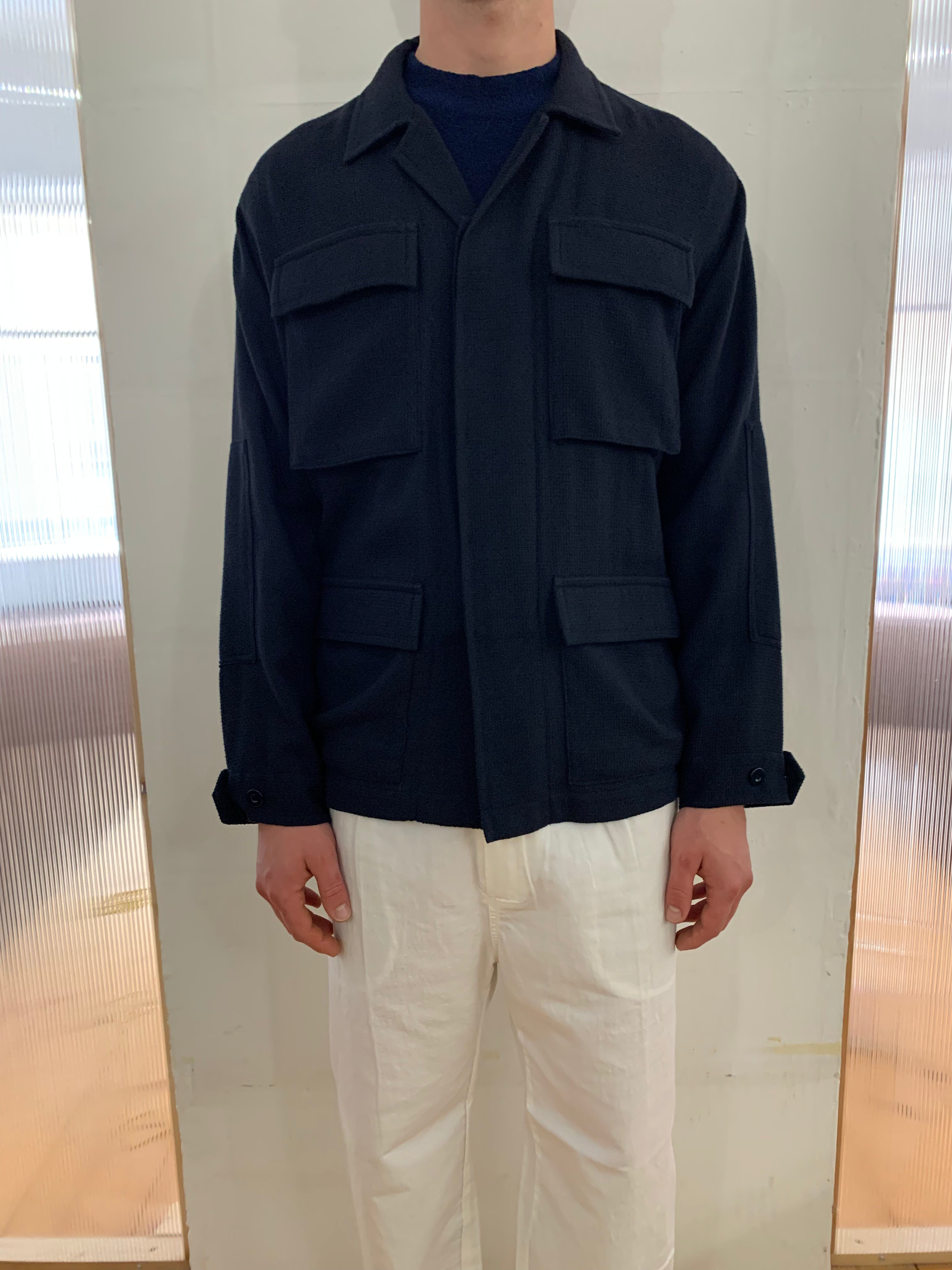 MARENGO - DESERT JACKET - Special Cotton Trama Navy