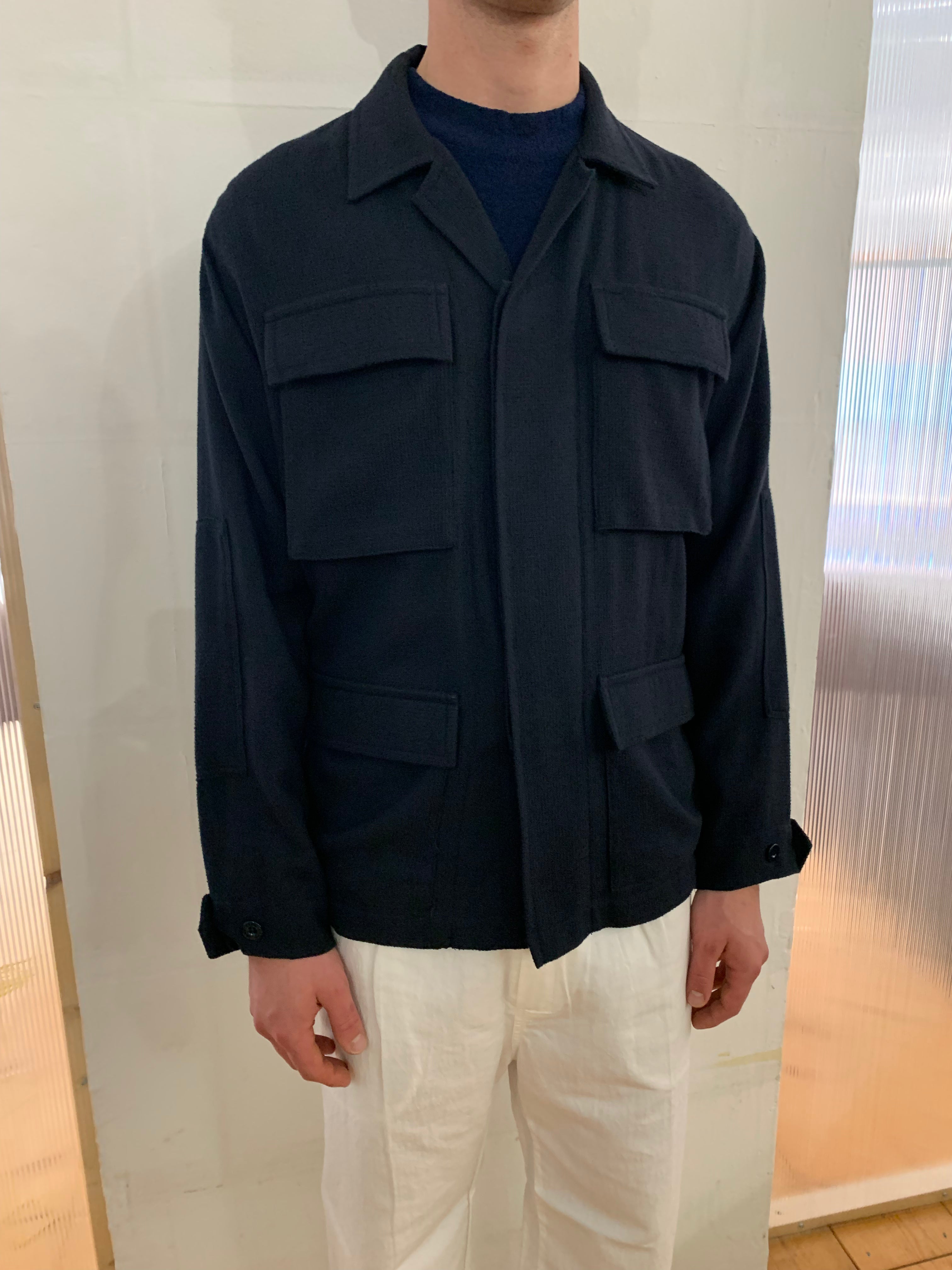 MARENGO - DESERT JACKET - Special Cotton Trama Navy