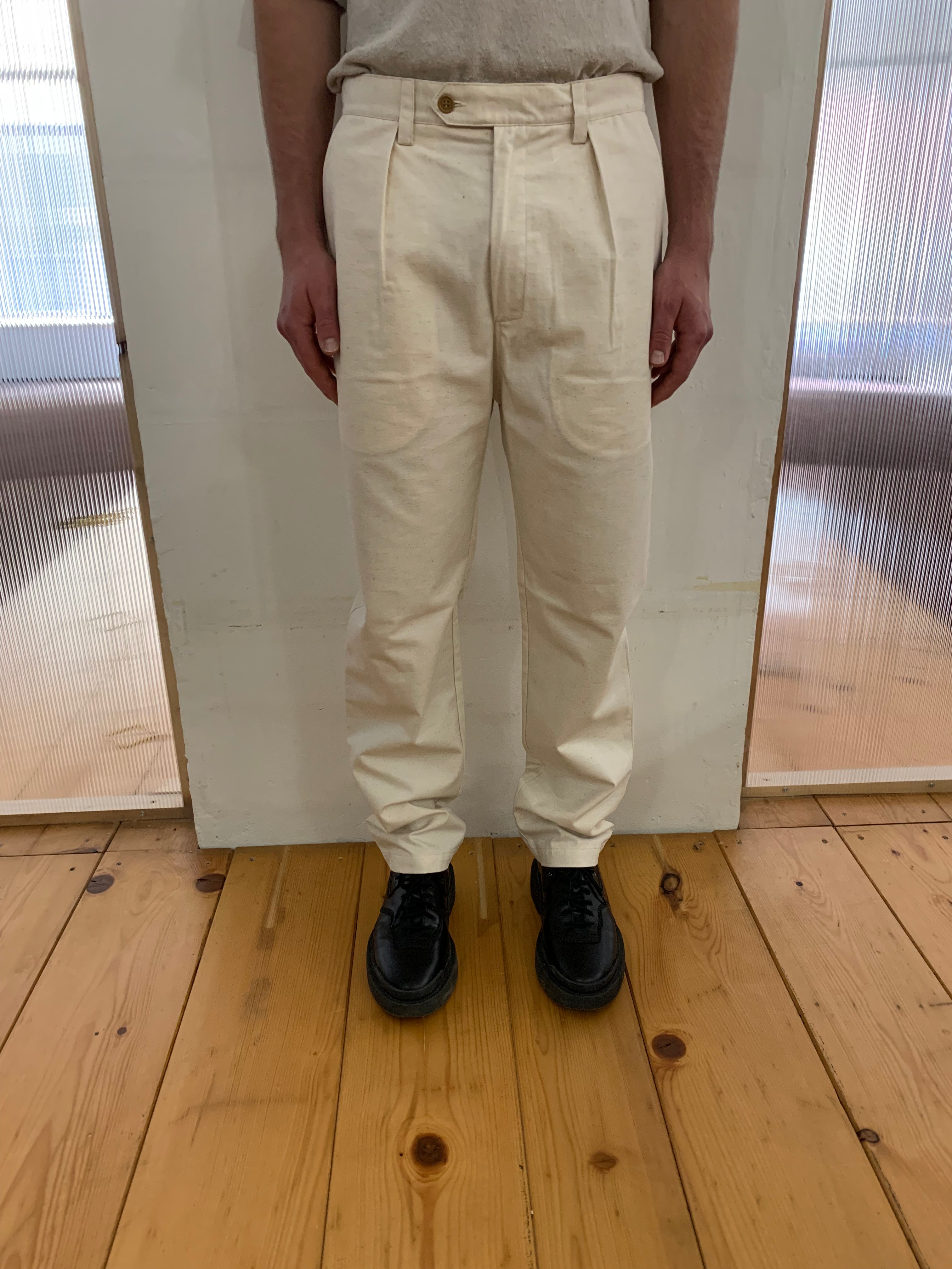 COMANCHE - CLASSIC TROUSERS - Linen Renkum Natural