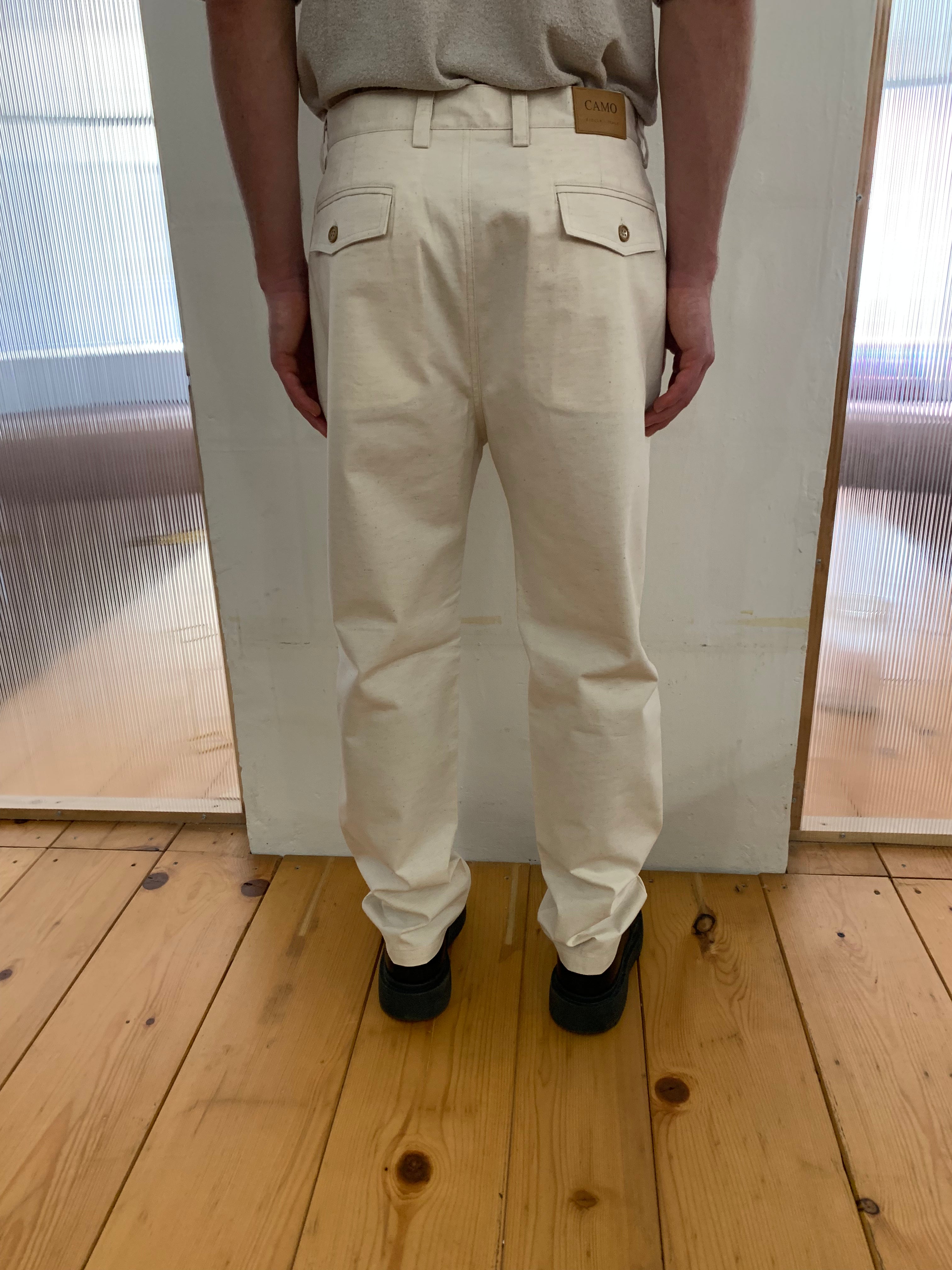 COMANCHE - CLASSIC TROUSERS - Linen Renkum Natural