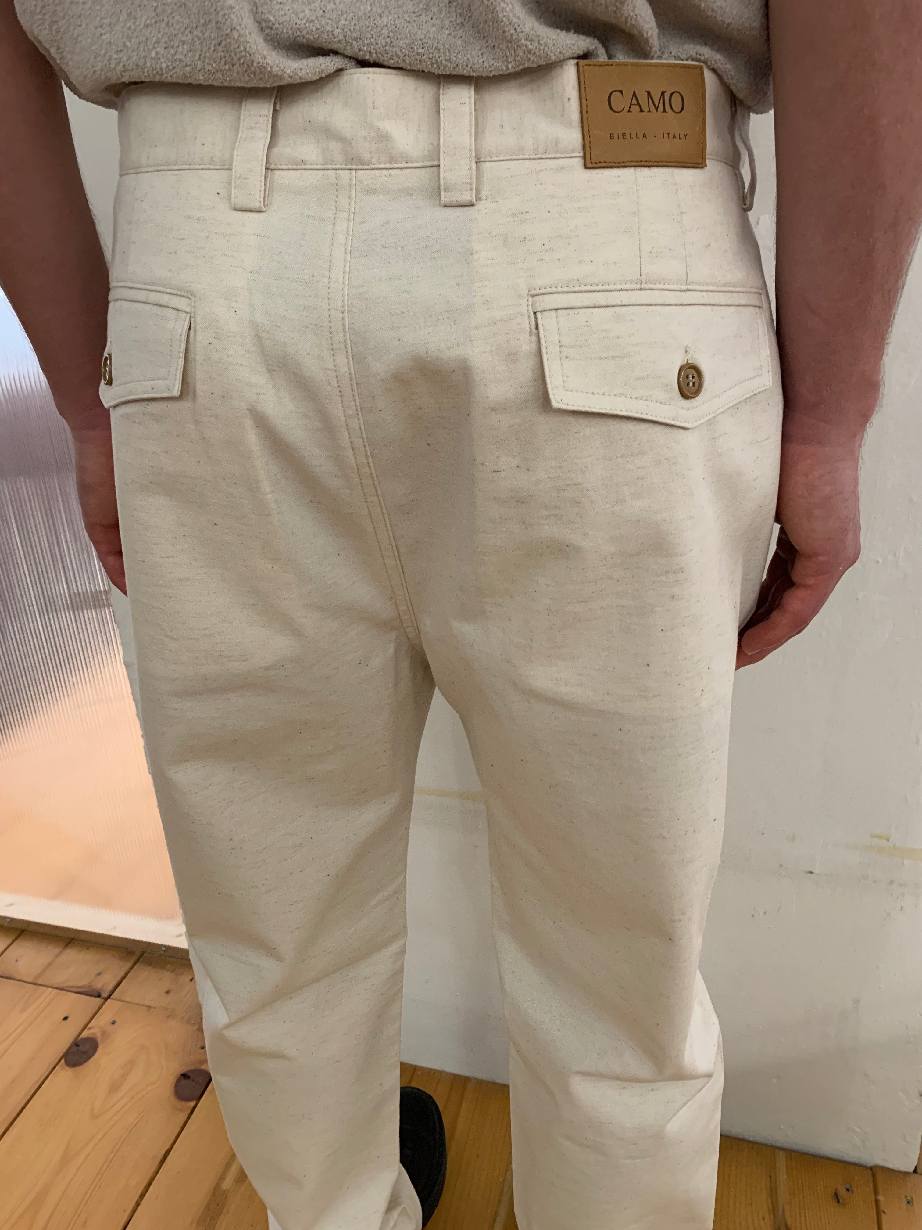COMANCHE - CLASSIC TROUSERS - Linen Renkum Natural