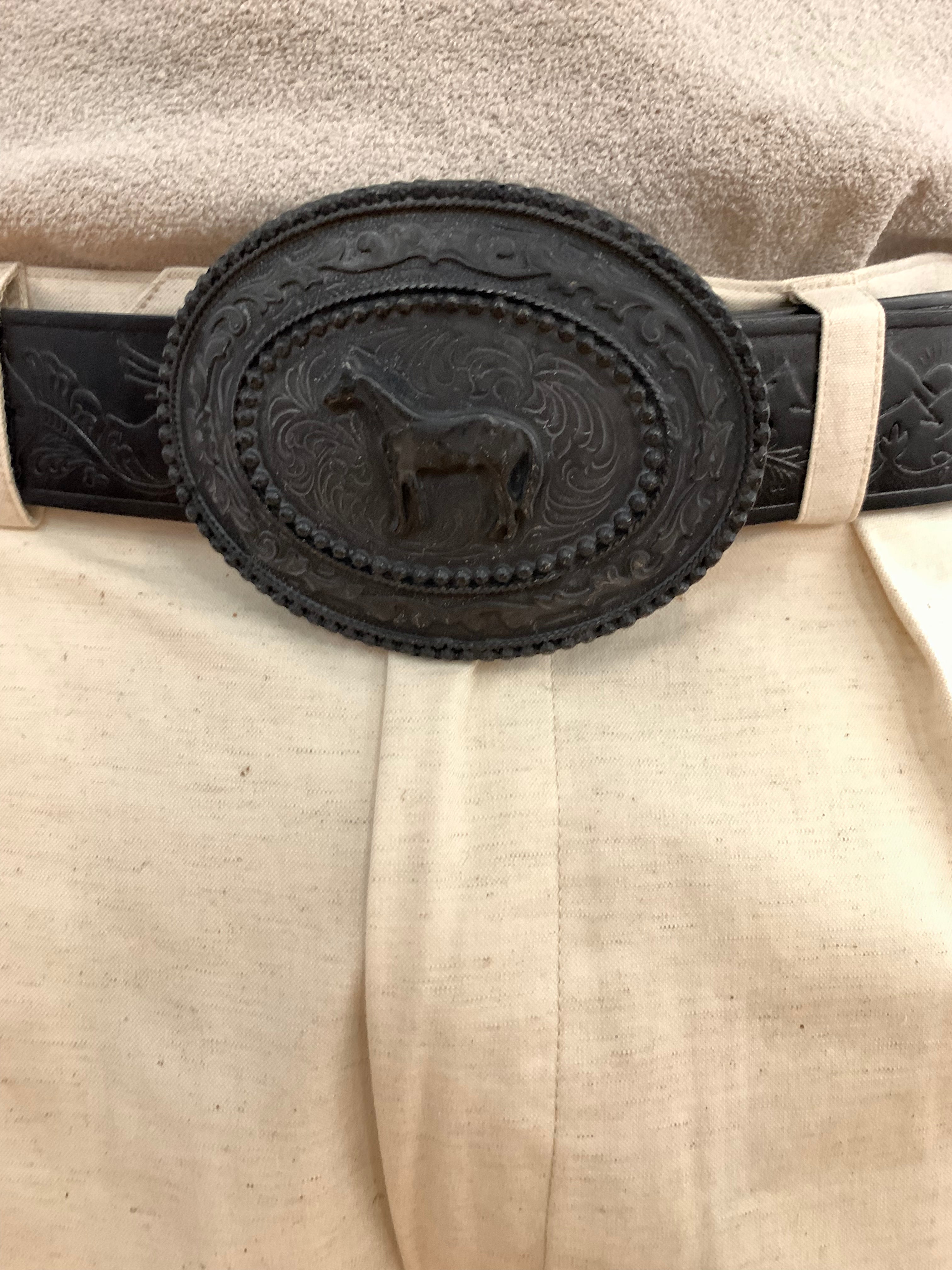 DINAMITE - LEATHER BELT- 100% ITALIAN LEATHER BLACK