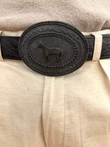DINAMITE - LEATHER BELT- 100% ITALIAN LEATHER BLACK