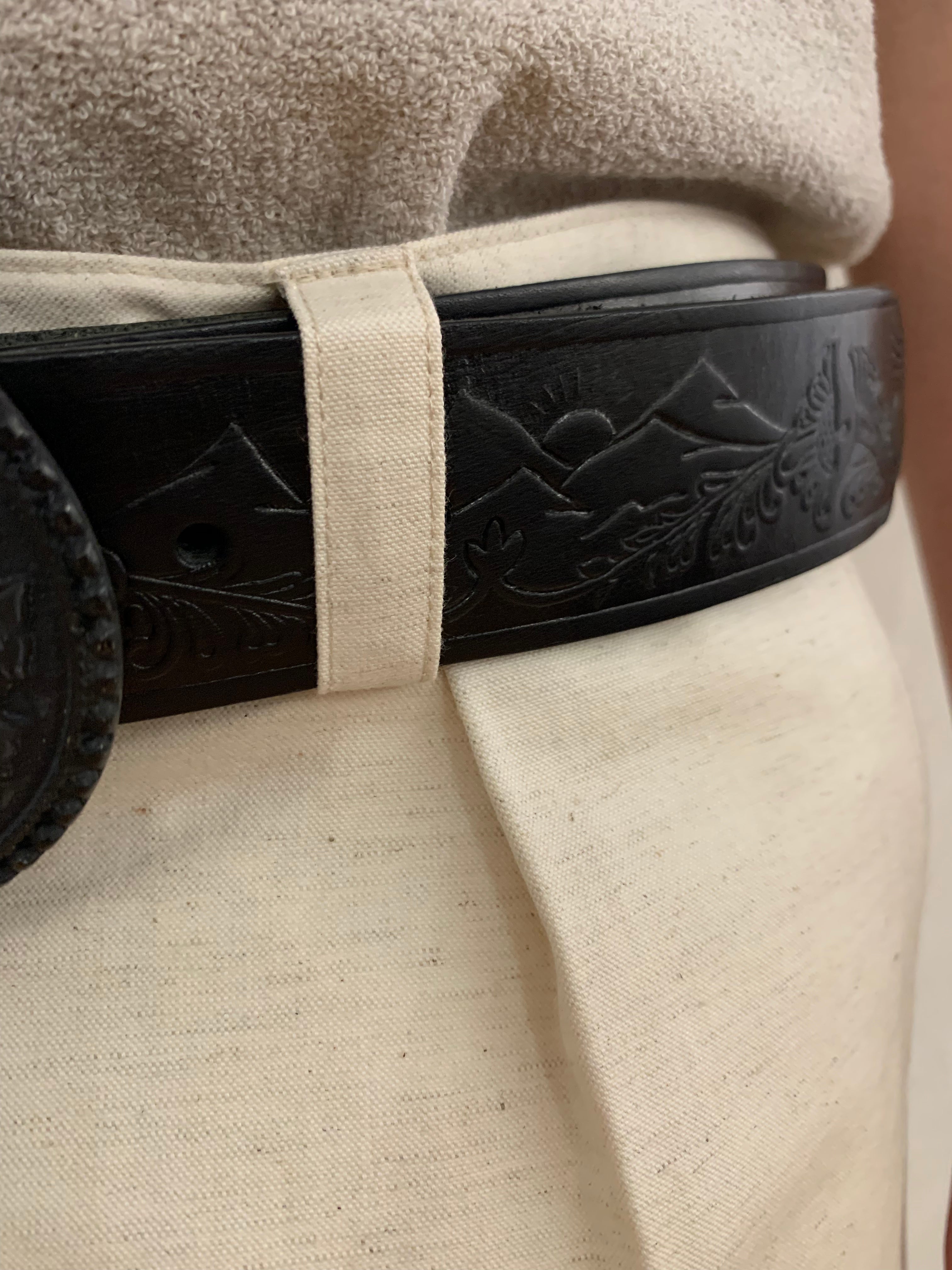 DINAMITE - LEATHER BELT- 100% ITALIAN LEATHER BLACK