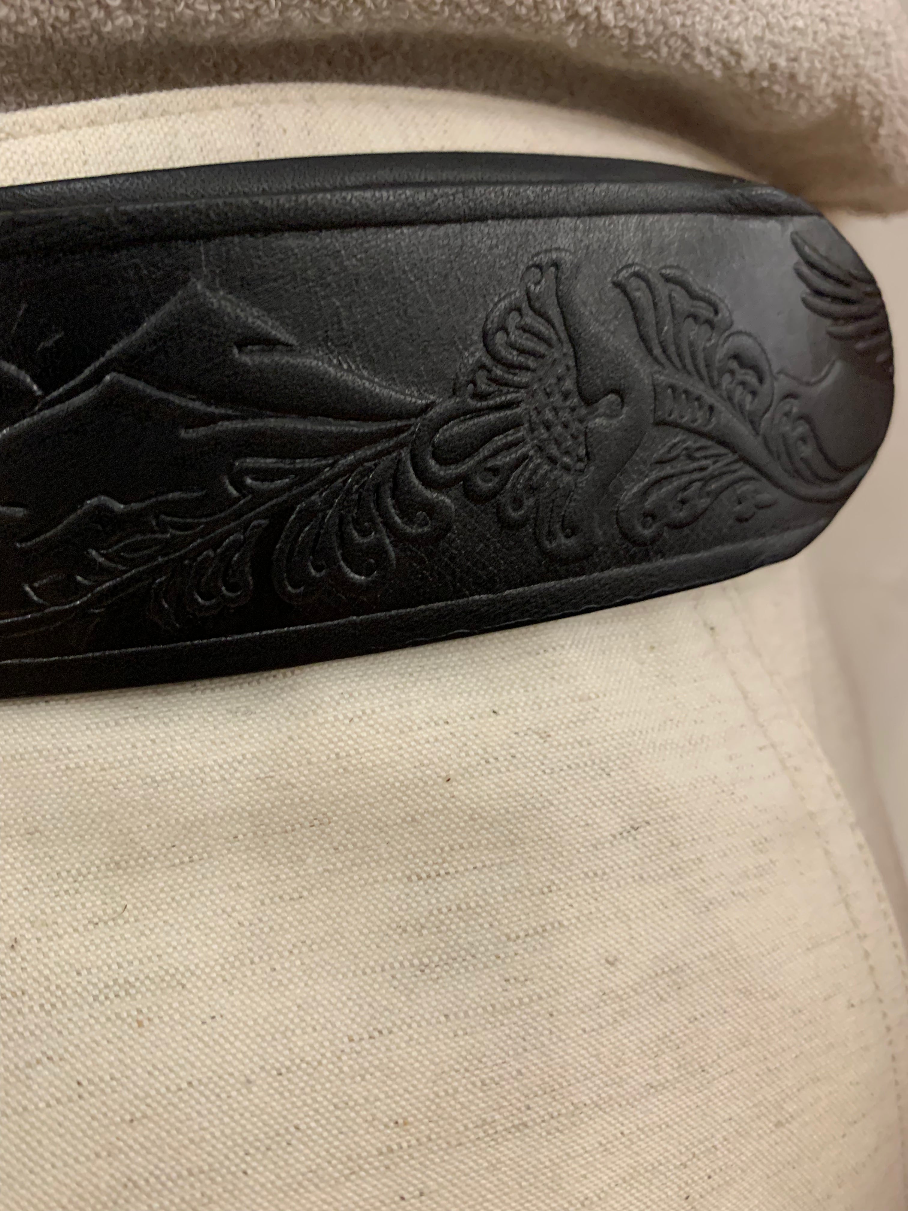 DINAMITE - LEATHER BELT- 100% ITALIAN LEATHER BLACK