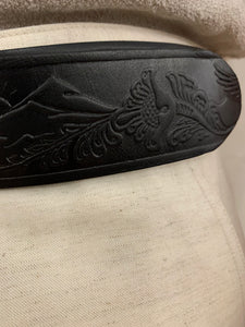 DINAMITE - LEATHER BELT- 100% ITALIAN LEATHER BLACK