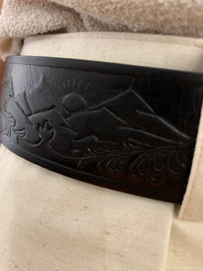 DINAMITE - LEATHER BELT- 100% ITALIAN LEATHER BLACK