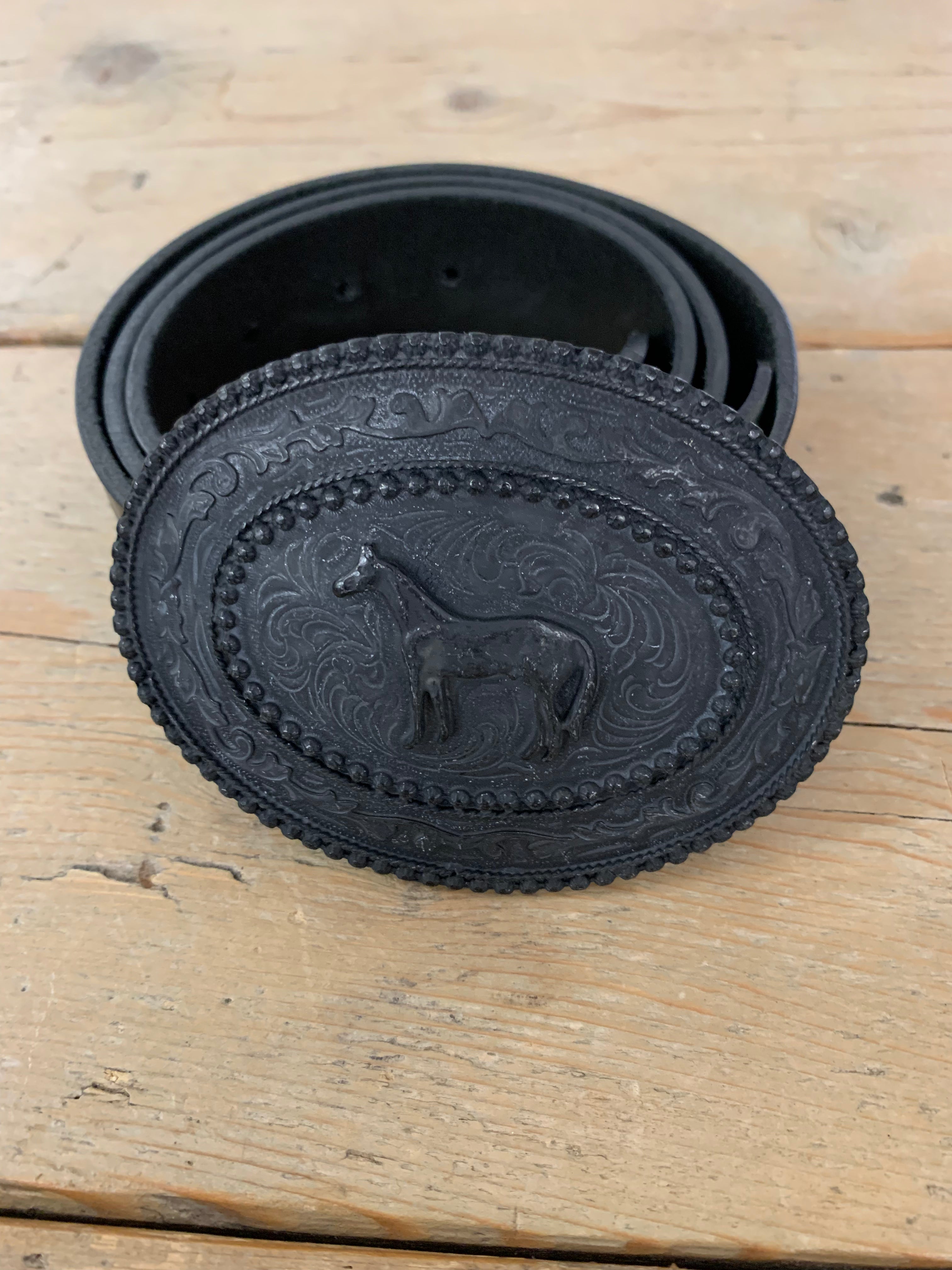 DINAMITE - LEATHER BELT- 100% ITALIAN LEATHER BLACK