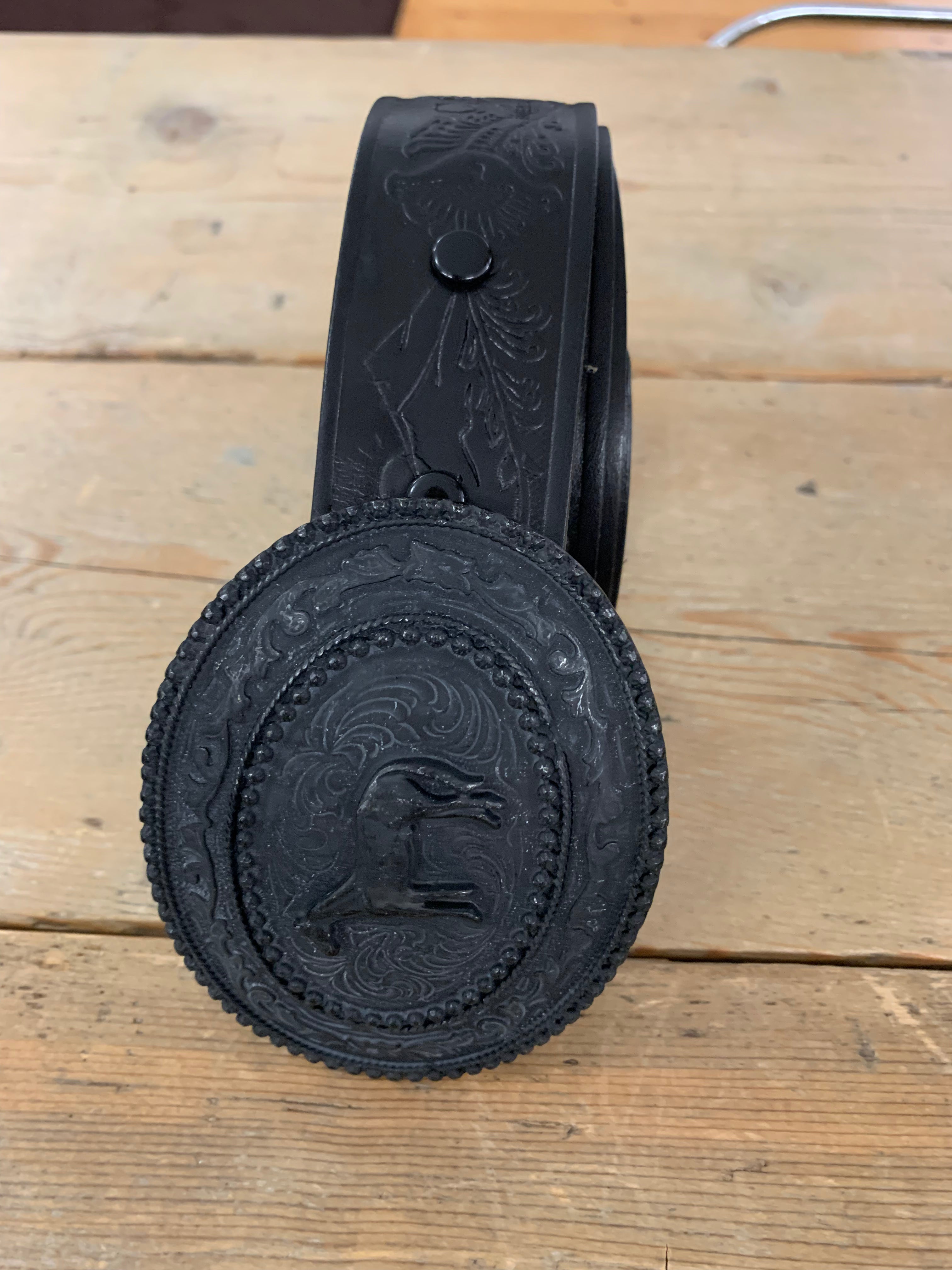 DINAMITE - LEATHER BELT- 100% ITALIAN LEATHER BLACK