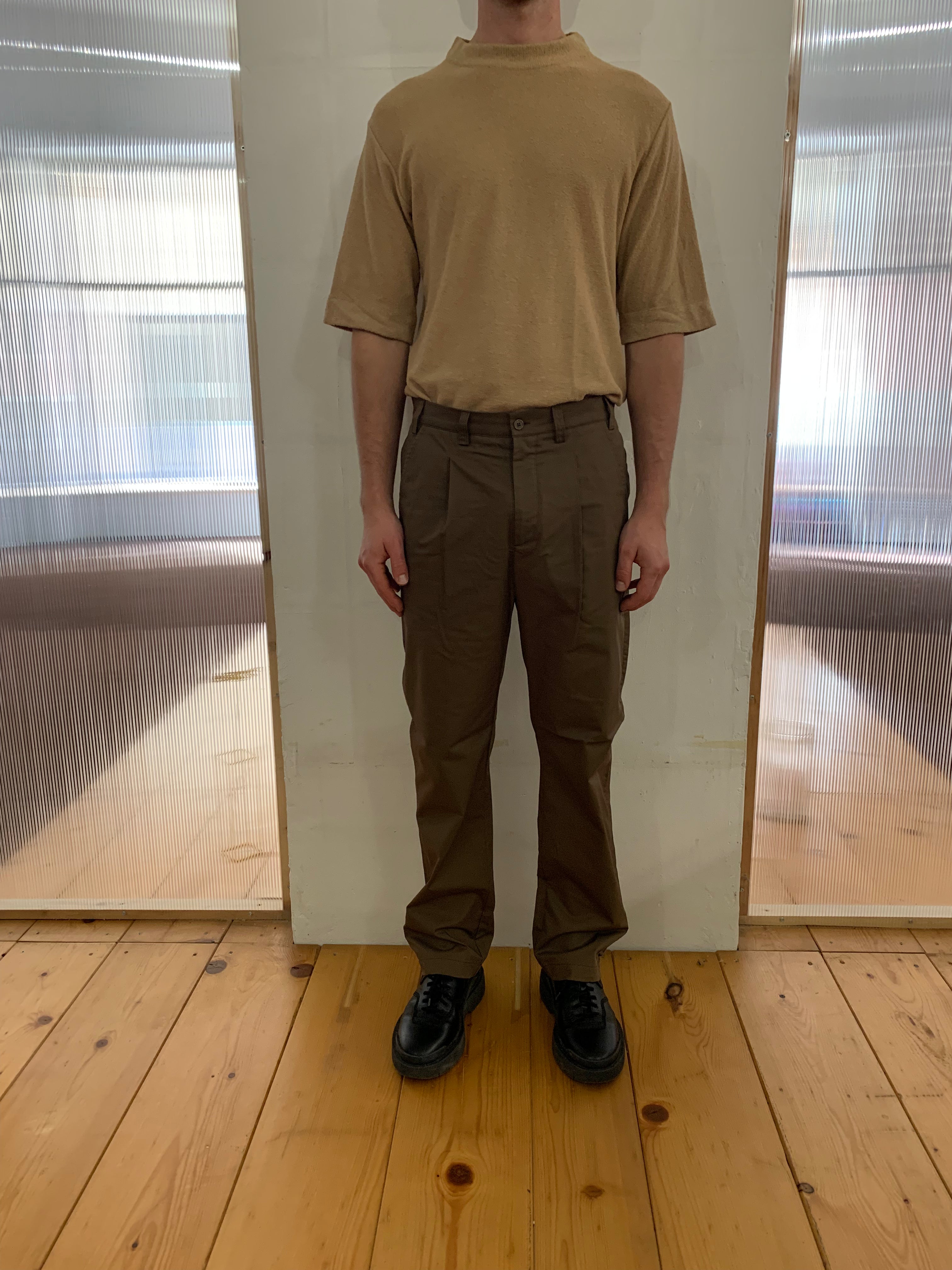 SPECTACULAR BID - AIR TROUSERS - Soft Cotton Brown Kaki