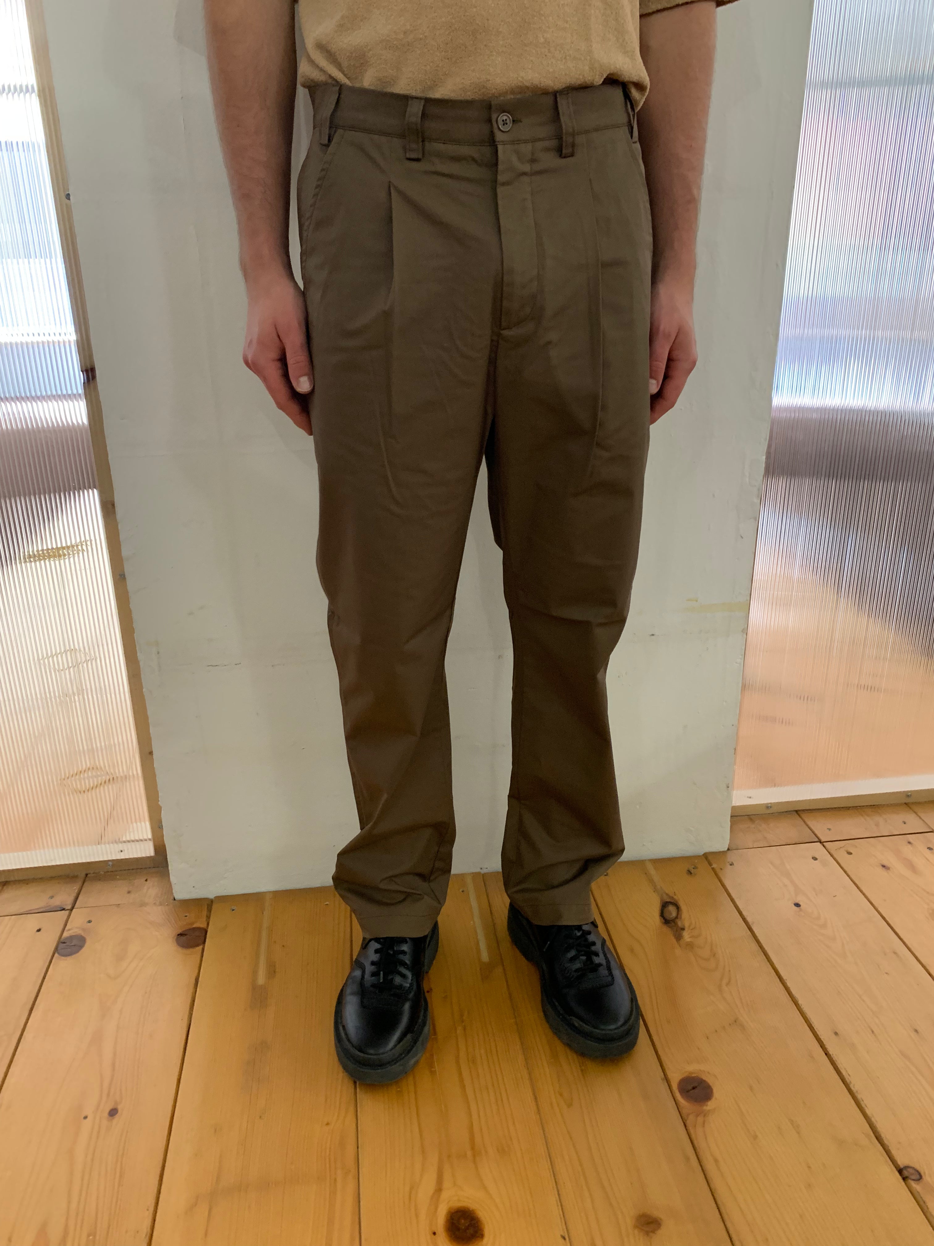 SPECTACULAR BID - AIR TROUSERS - Soft Cotton Brown Kaki