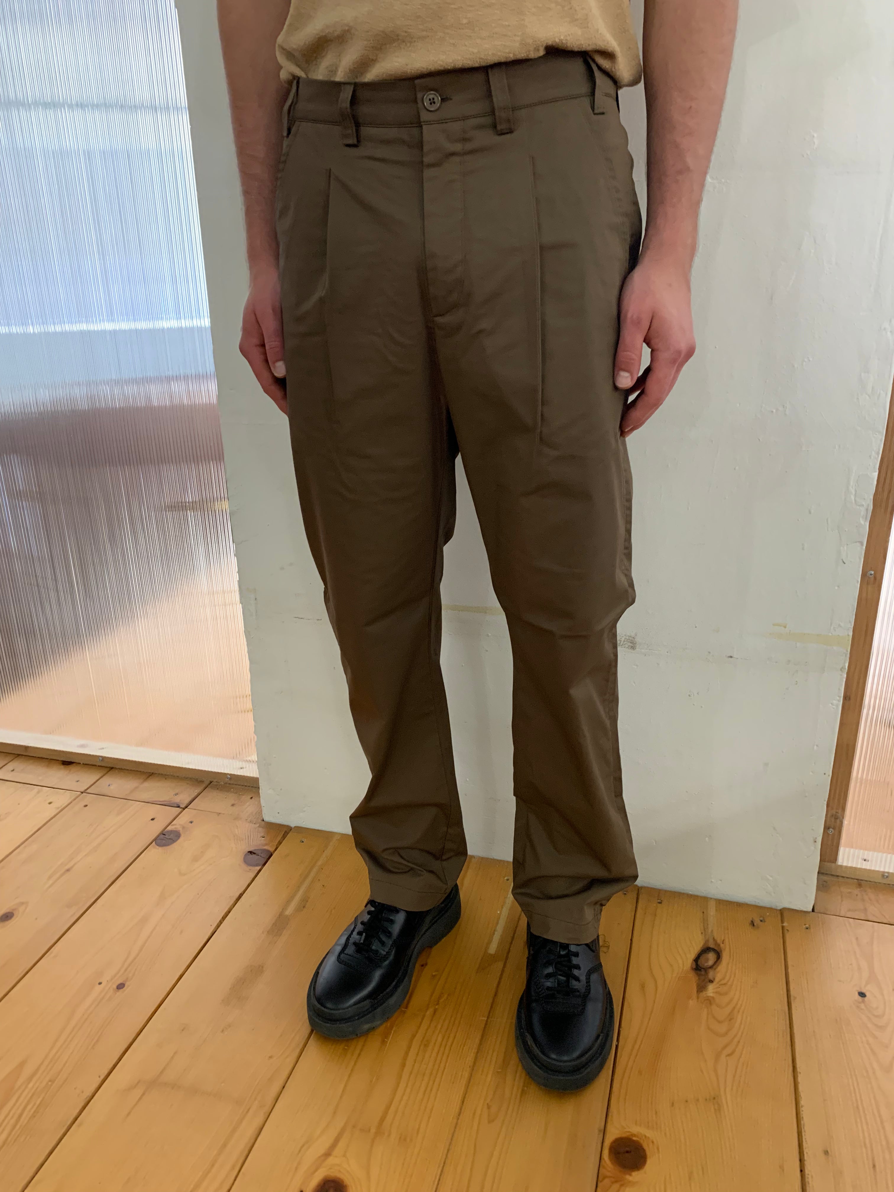 SPECTACULAR BID - AIR TROUSERS - Soft Cotton Brown Kaki