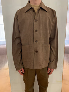 TISSERAND - AIR WIDE JACKET - Wool & Cotton Check Beige/Brown/Cream