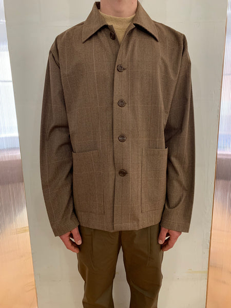 TISSERAND - AIR WIDE JACKET - Wool & Cotton Check Beige/Brown/Cream