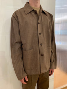 TISSERAND - AIR WIDE JACKET - Wool & Cotton Check Beige/Brown/Cream