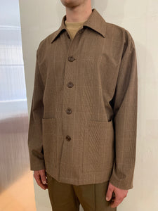 TISSERAND - AIR WIDE JACKET - Wool & Cotton Check Beige/Brown/Cream
