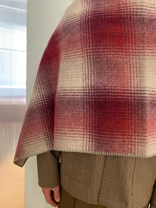 EASTWOOD - WOOL PONCHO - CHECK RED