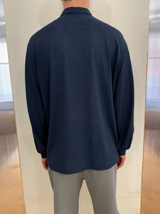 DANGLAR-MEYDAN MAXI SHIRT- Stretch Square Cotton Navy