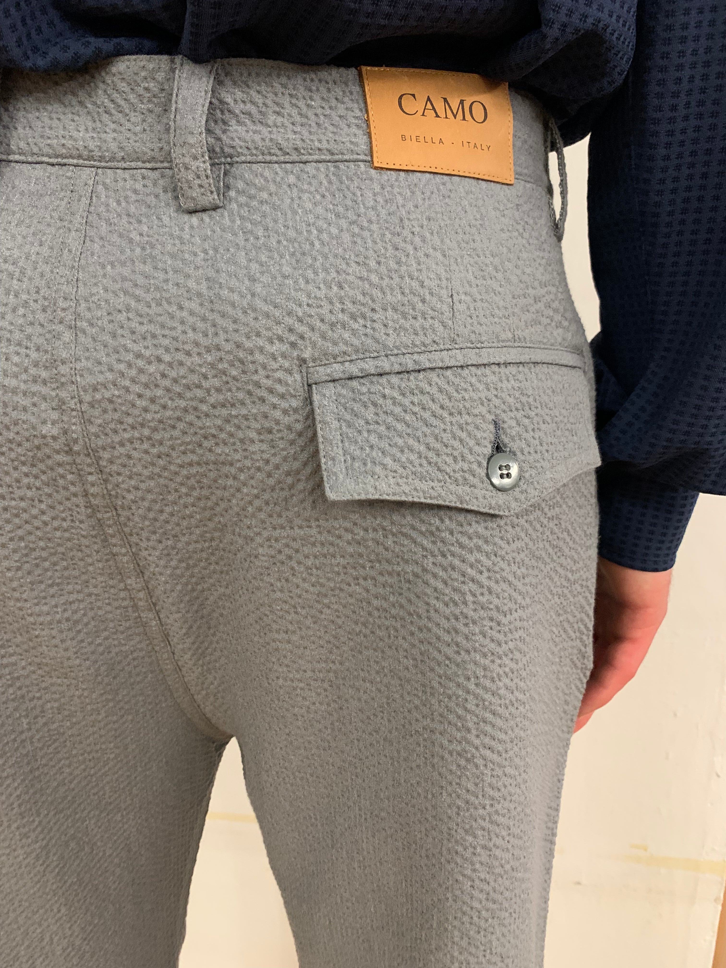 COMANCHE - CLASSIC TROUSERS - Seersucker Grey