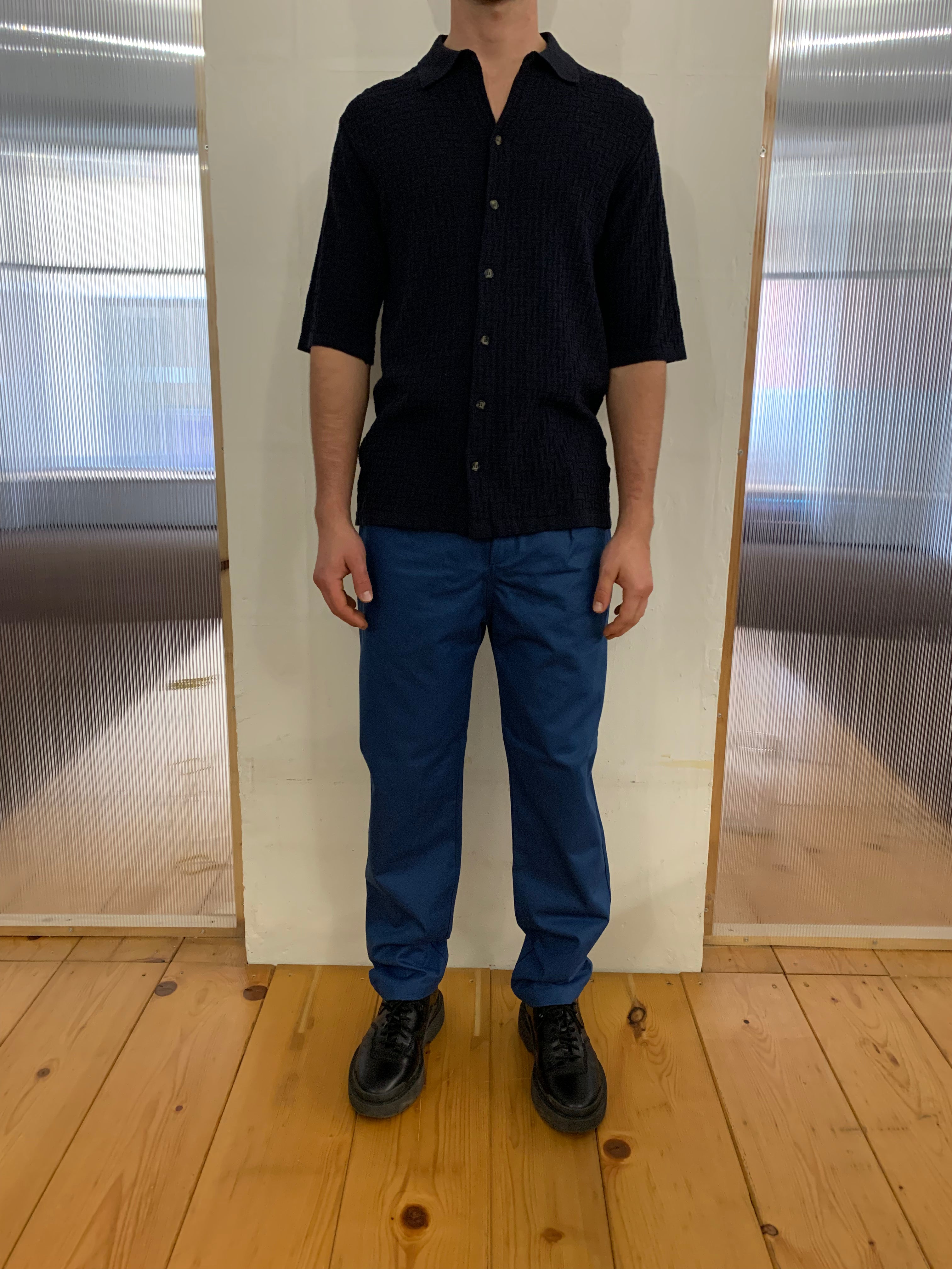 TORNADO - KNIT SHIRT - Silk Bourette Navy