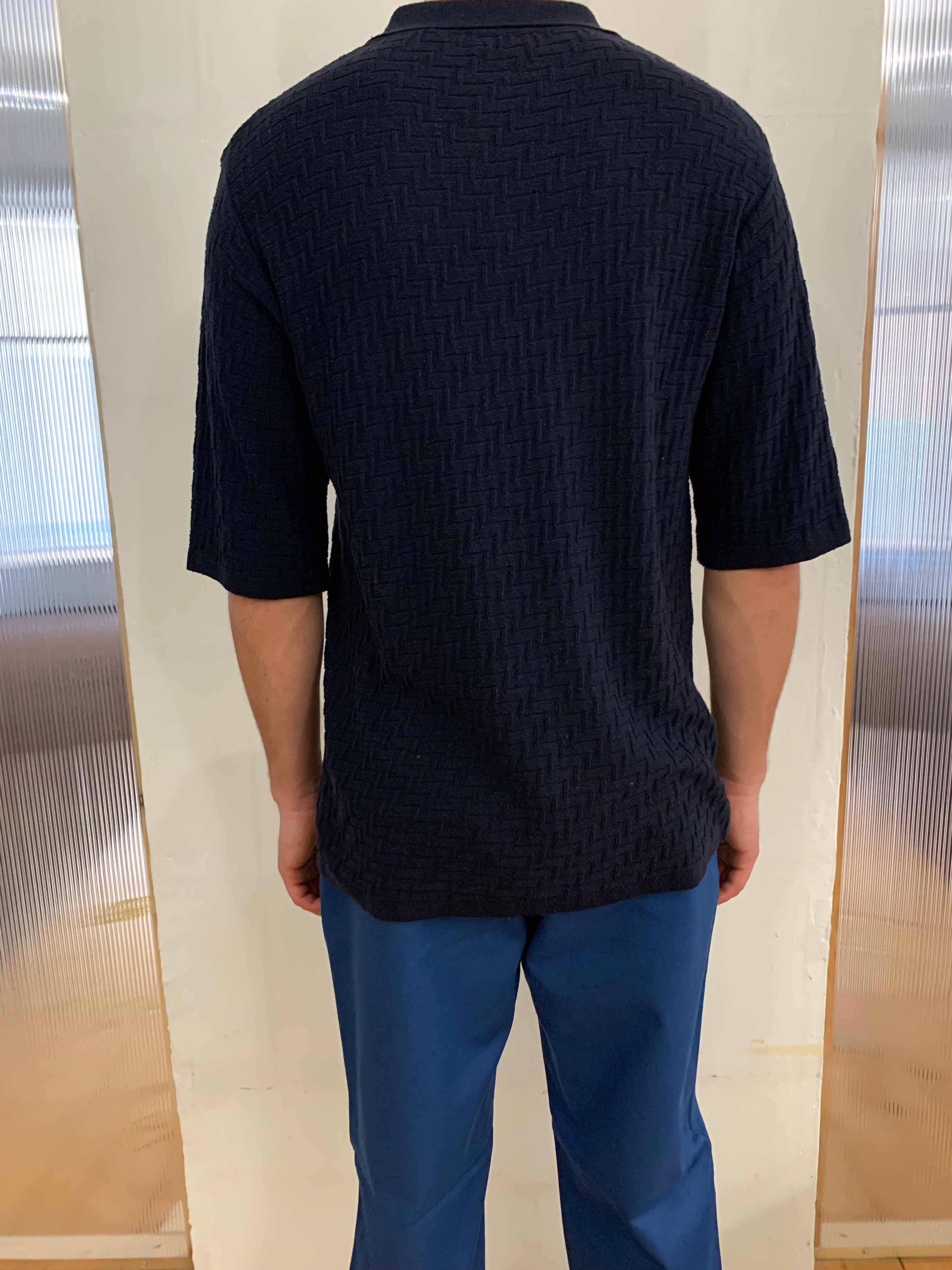 TORNADO - KNIT SHIRT - Silk Bourette Navy
