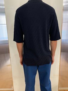 TORNADO - KNIT SHIRT - Silk Bourette Navy