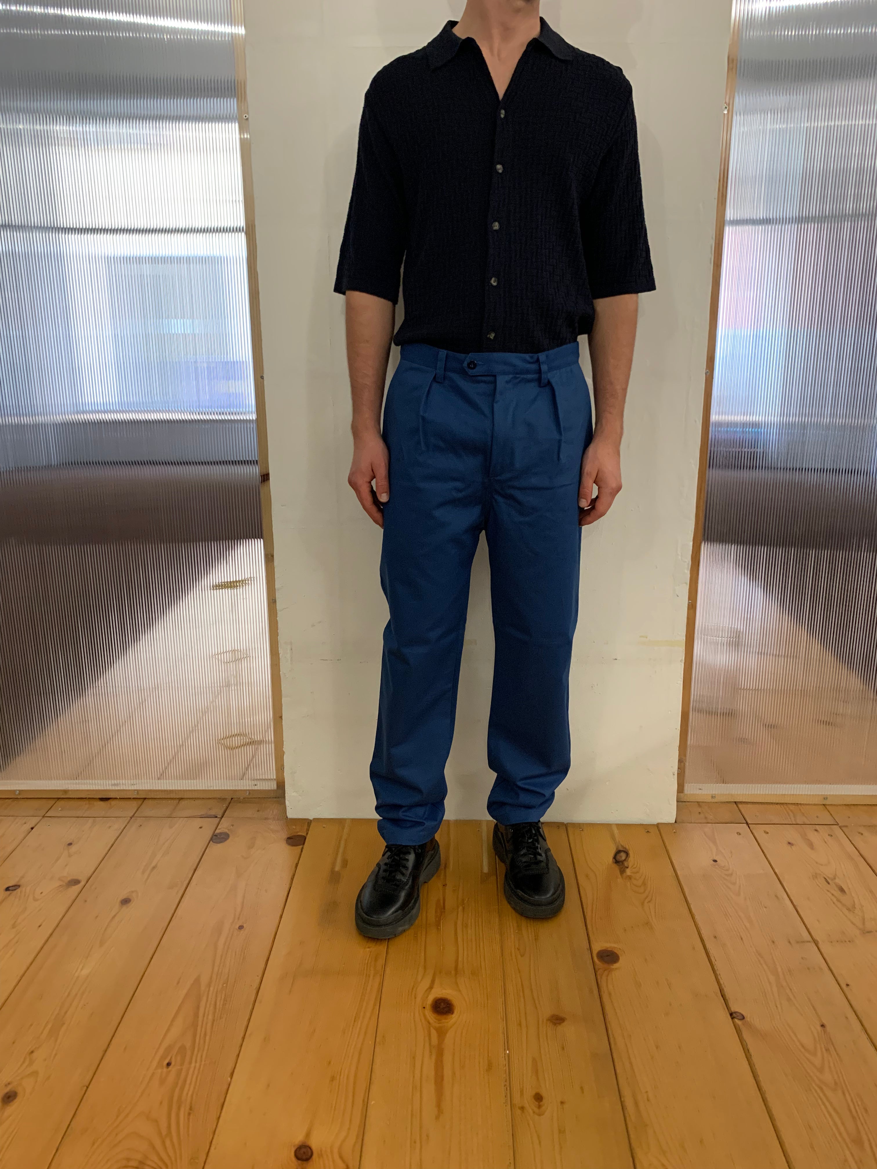 COMANCHE - CLASSIC TRUSERS - Warm Twill Cotton Avio