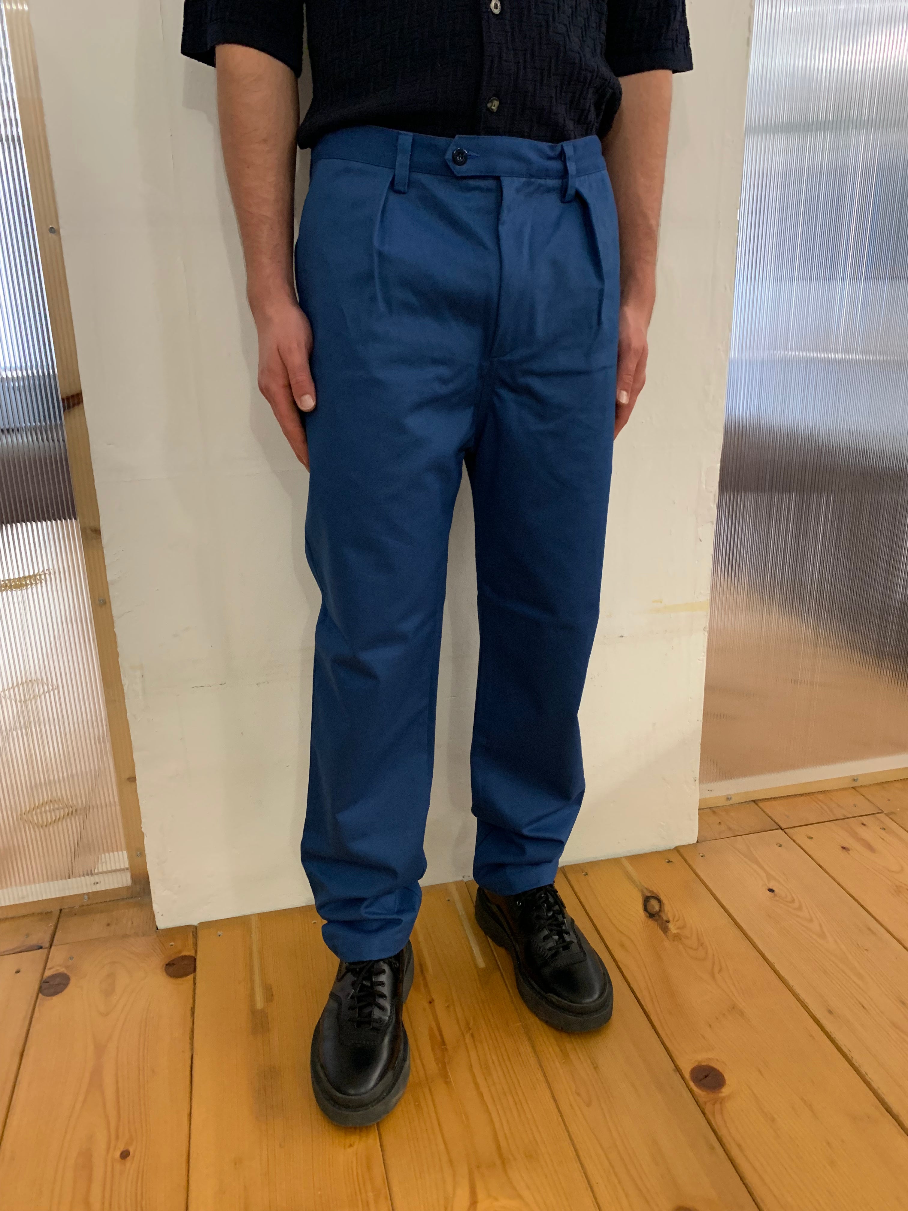 COMANCHE - CLASSIC TRUSERS - Warm Twill Cotton Avio