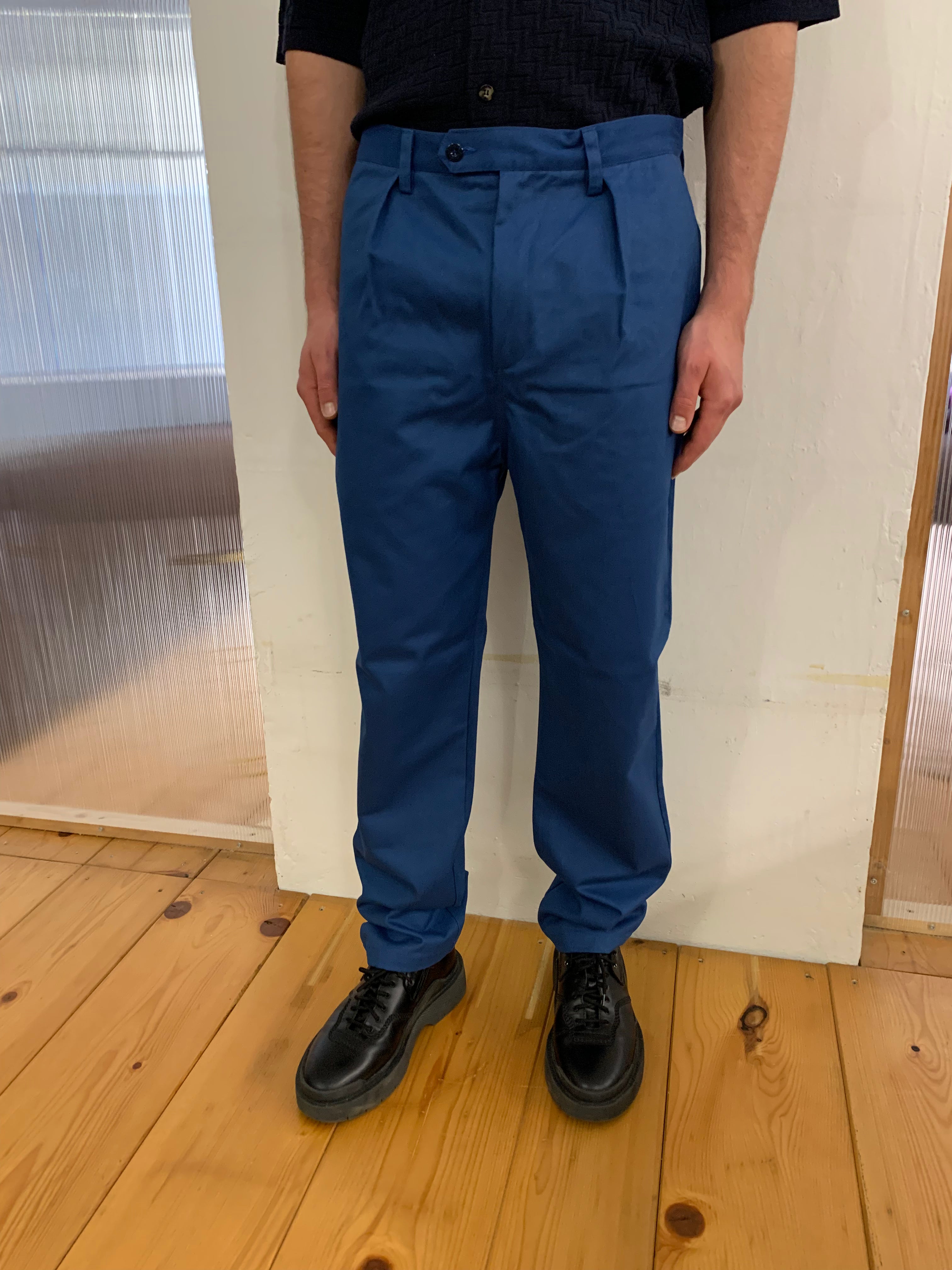 COMANCHE - CLASSIC TRUSERS - Warm Twill Cotton Avio