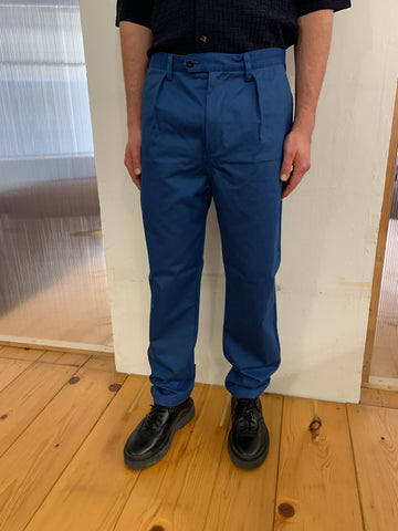COMANCHE - CLASSIC TRUSERS - Warm Twill Cotton Avio