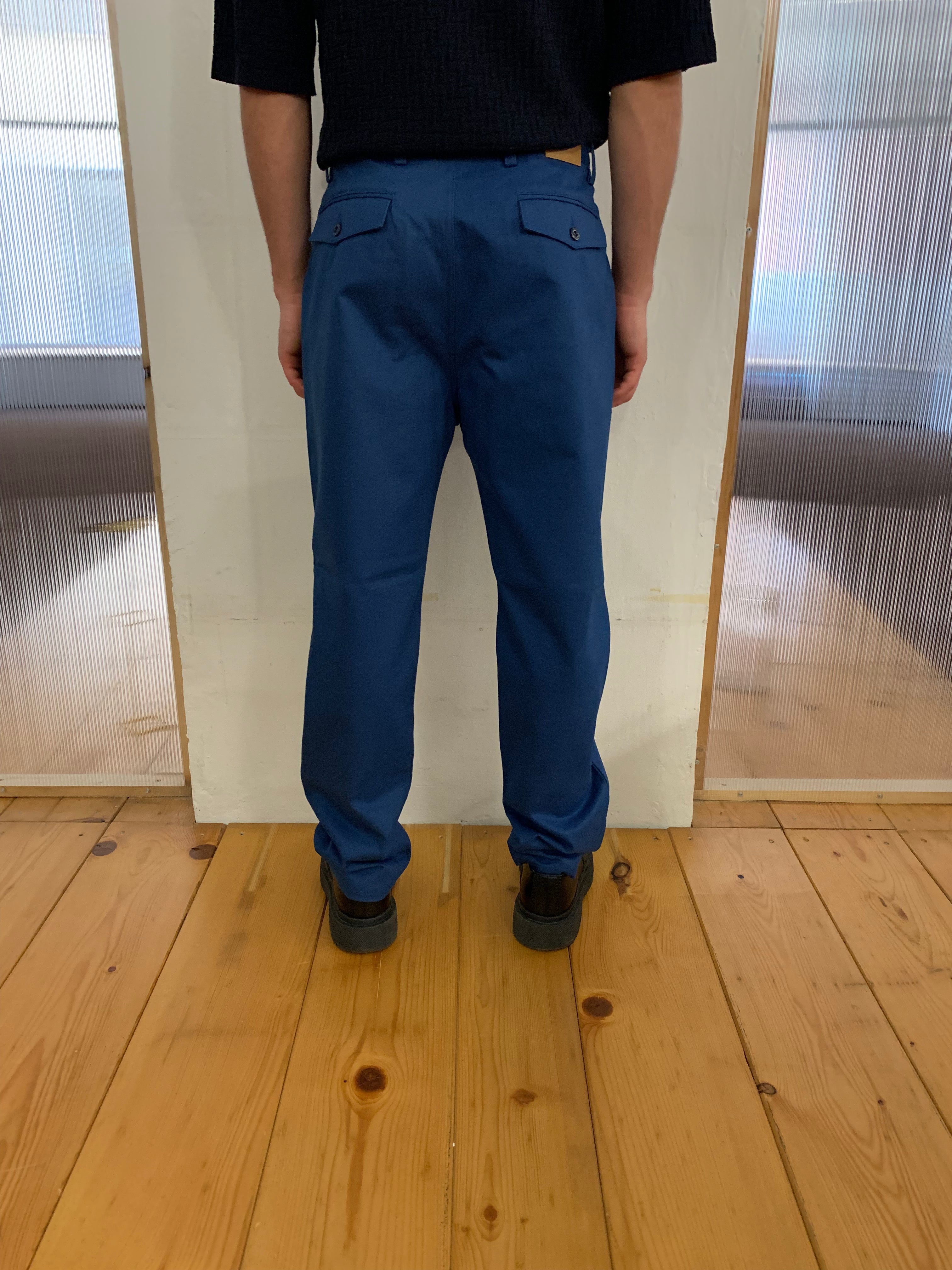 COMANCHE - CLASSIC TRUSERS - Warm Twill Cotton Avio