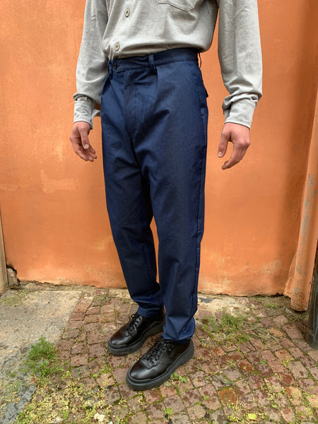 COMANCHE - CLASSIC TROUSERS - Chambray Cotton Navy