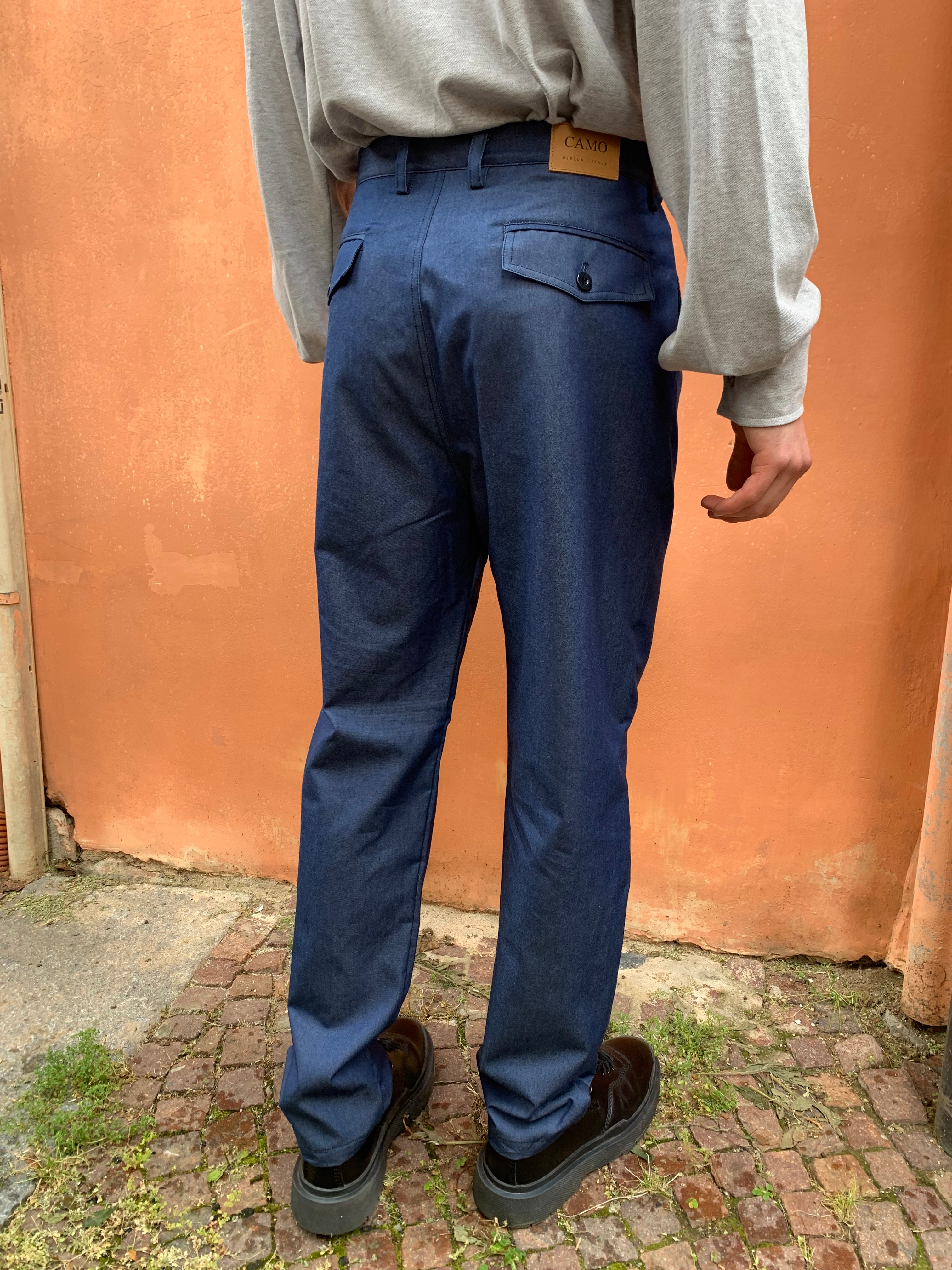 COMANCHE - CLASSIC TROUSERS - Chambray Cotton Navy