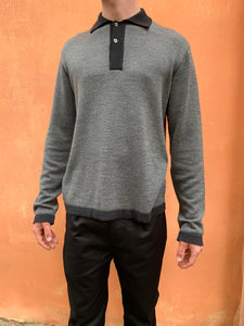 FEYSTONGAL - KNIT POLO-SHIRT - Wool Dark Grey - Black