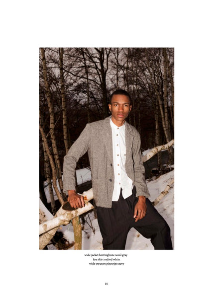 SEABISCUIT - WIDE TROUSERS - Four Season Wool Black
