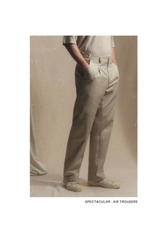 SPECTACULAR BID - AIR TROUSERS - Drill Cotton Beige